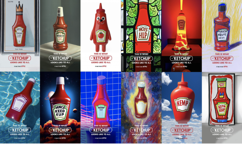 Campanha da Heinz feita com o DALL-E 2